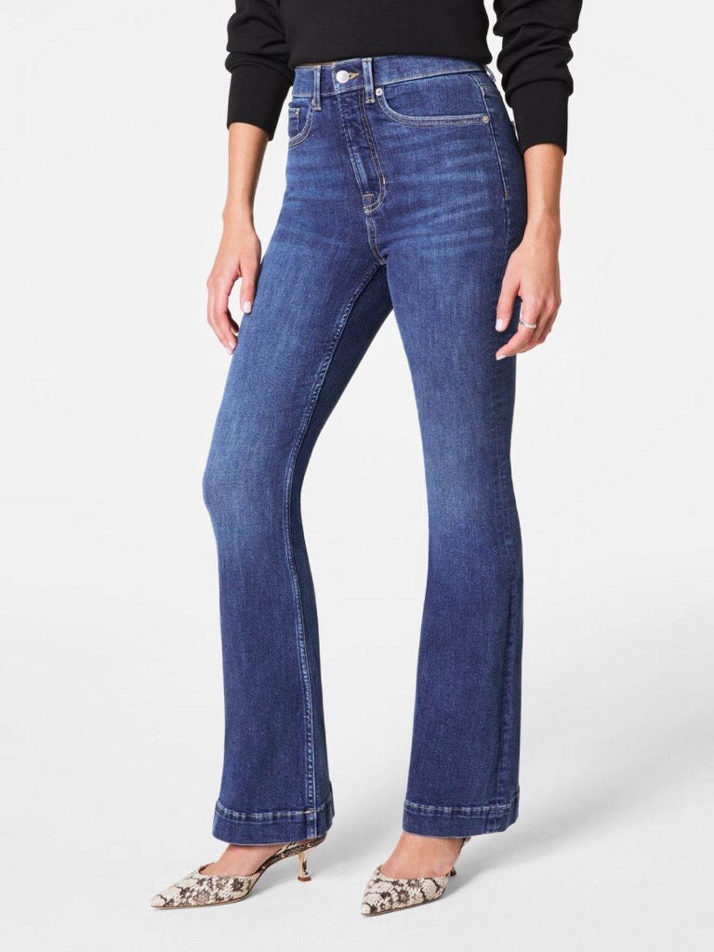 SPANX High-Rise Indigo Flare Jeans